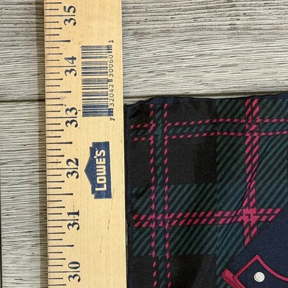 Vintage ECHO 100% Silk Scarf Equestrian Academia Heritage Core Tartan Preppy
